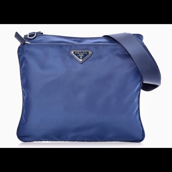 Prada Handbags - AUTHENTIC Prada Tessuto Nylon Messenger Royal Blue